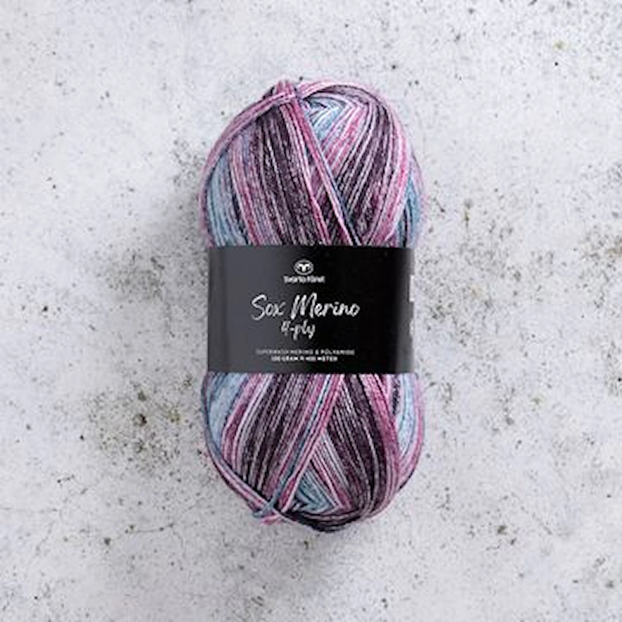 Produktbilde for Sox Merino 4-ply ullmiks100g Svarta fåret