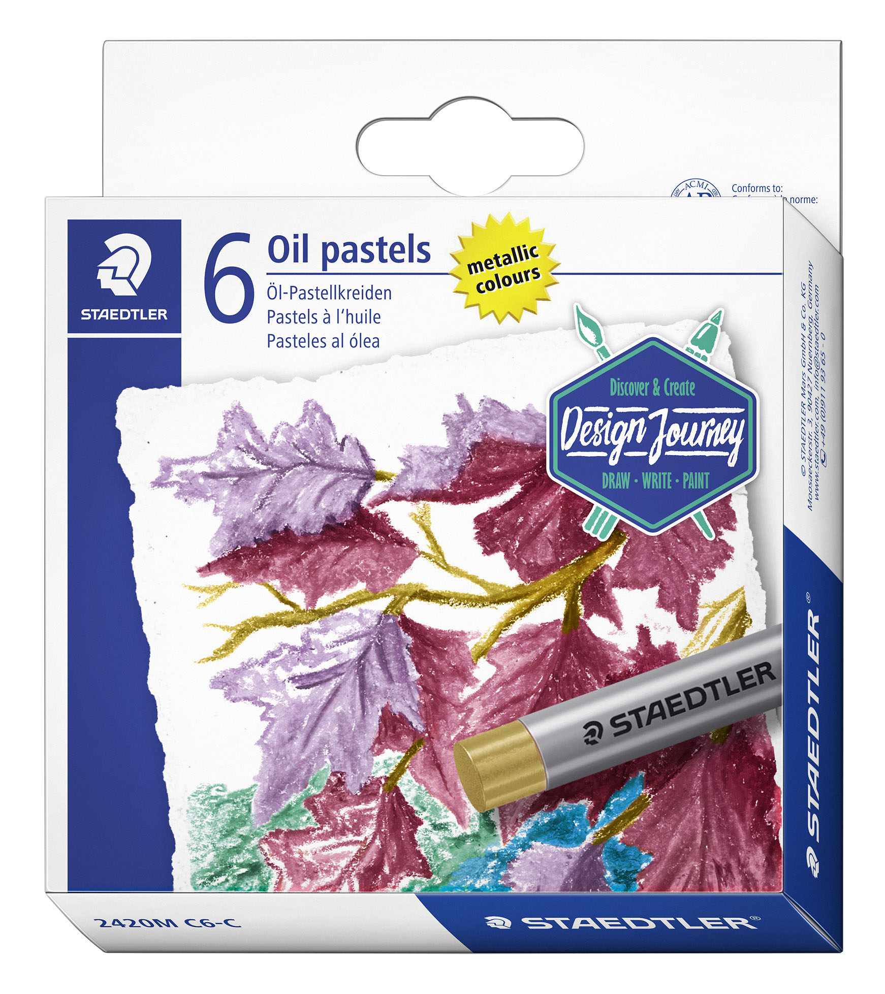 Oljekritor Metallic 6-pack olika f&auml;rger Staedtler