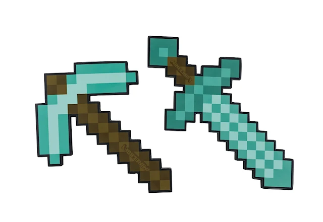 Leksaksvärd Set Pickaxe och Diamond i Skum Minecraft