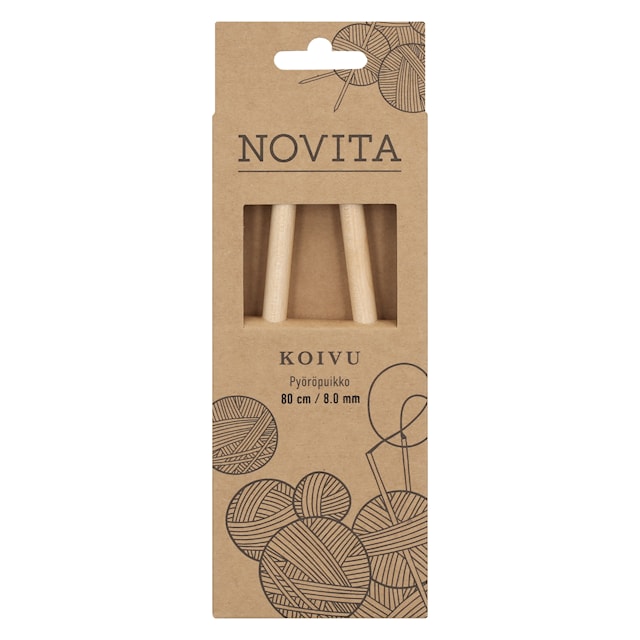 Tuotekuva 1 - Pyöröpuikot 80 cm koivu 8.0 Novita