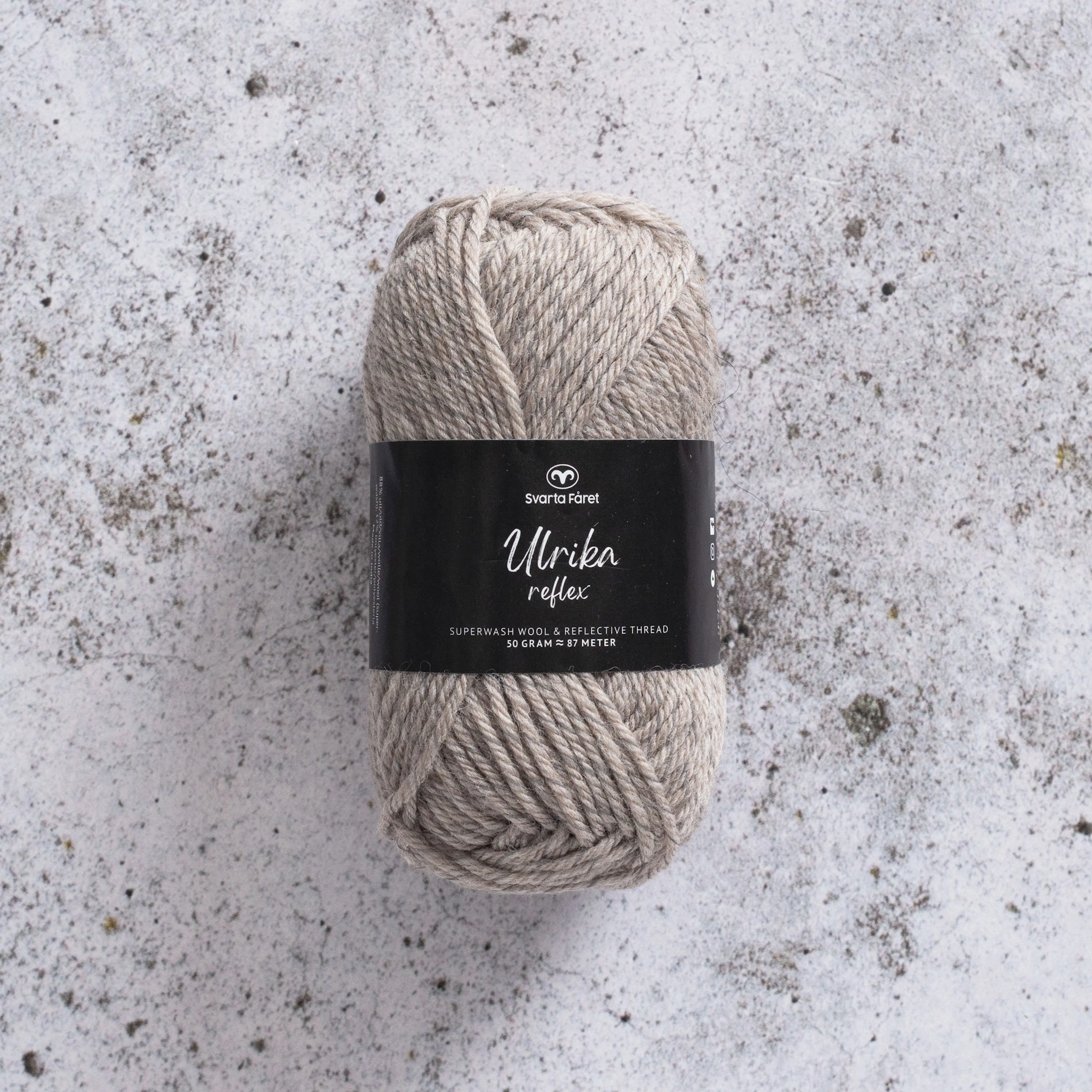 Produktbilde for Ulrika Reflex Garn Ullmiks 50 g Svarta Fåret