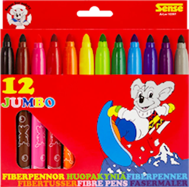Fiberpennor Jumbo 12-p, Sense