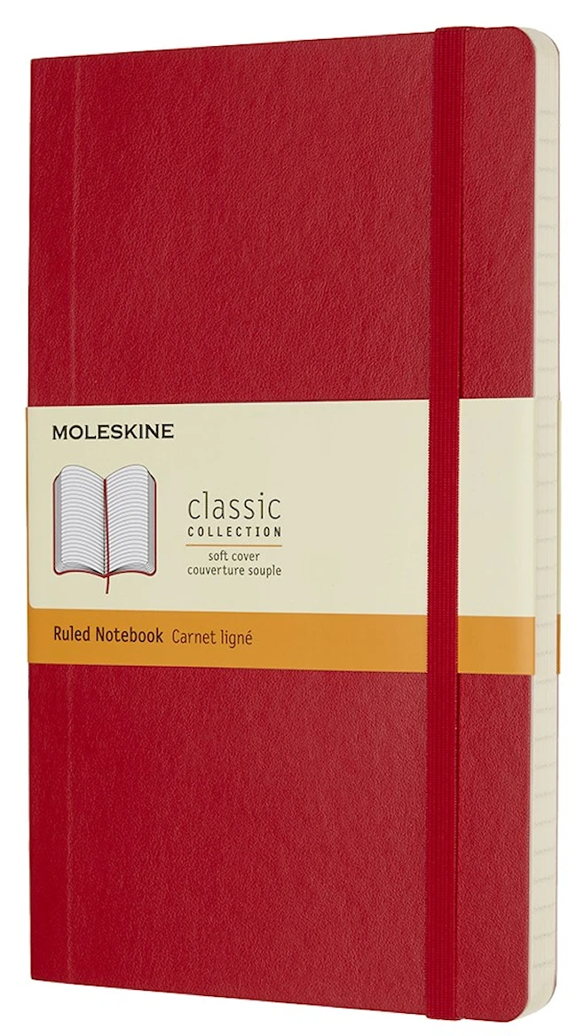 Anteckningsbok Classic Soft Linjerad Large Röd Moleskine