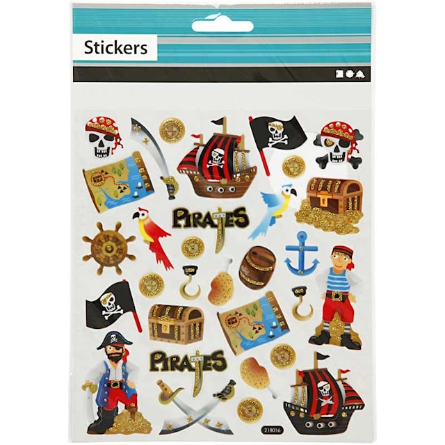 Produktbild 2 för Klistermärken Glitter Pirater 1 Ark