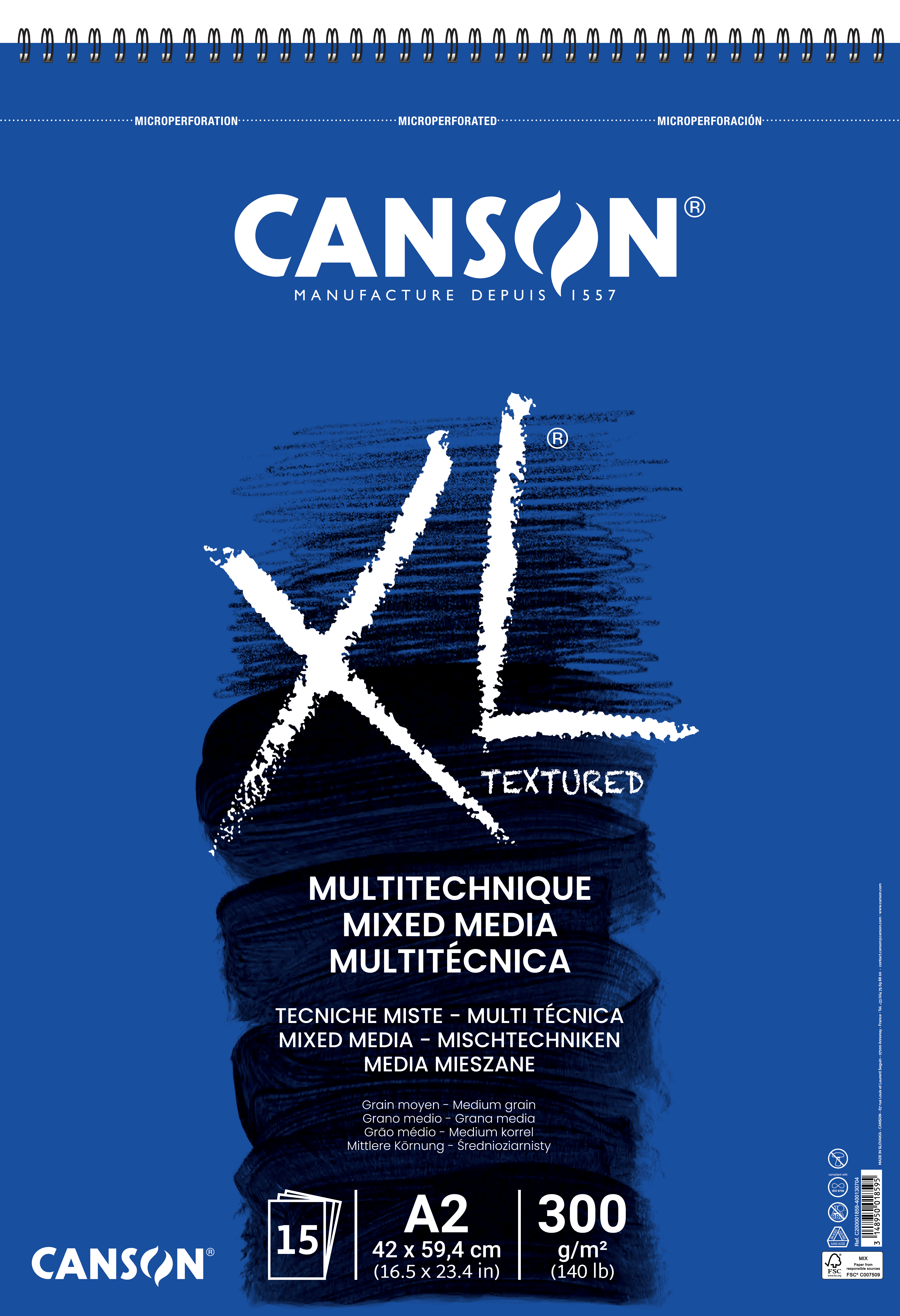 Canson XL Mix Media 15 Arkkia A2 300 gr