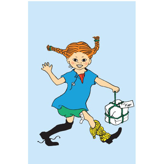 ASTRID Pippi Gratulationskort med Kuvert Blå, Barbo Toys