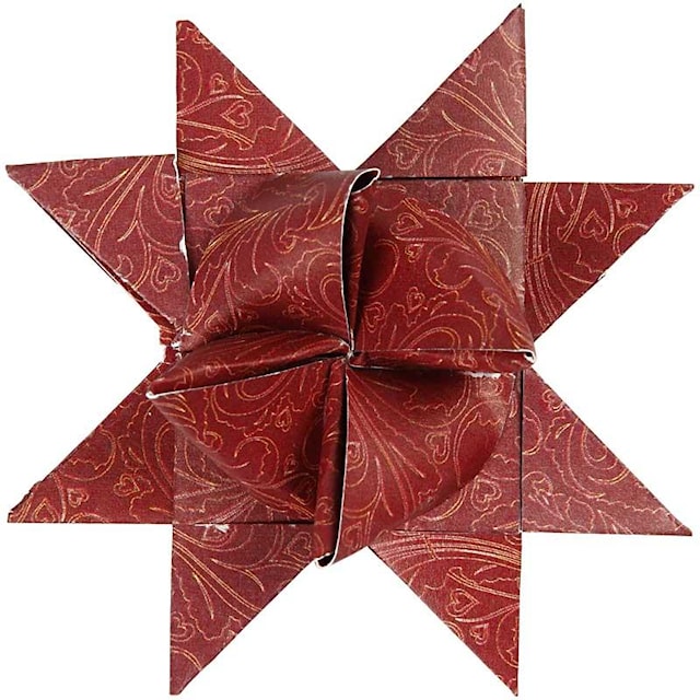 Produktbilde 3 for Stjernestrimler, L: 44+78 cm, dia. 6,5+11,5 cm, B: 15+25 mm, rød, hvit, 60 strimler/ 1 pk.