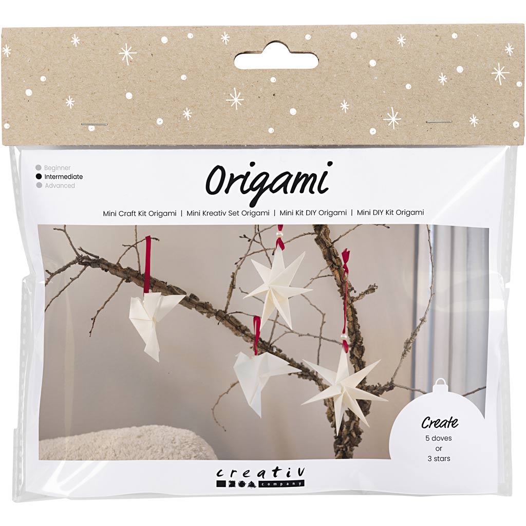 DIY Kit Julpyssel skapa stj&auml;rnor och duvor Creativ Company