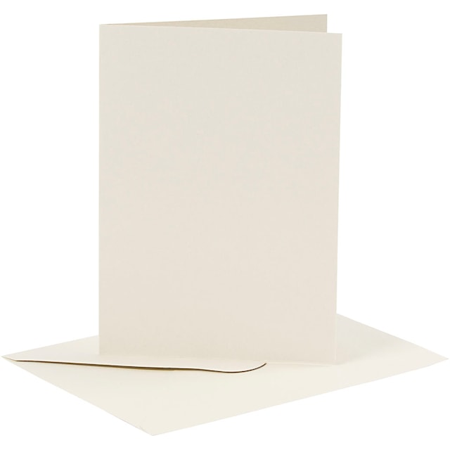 Produktbild 1 för Kort och Kuvert Råvit 10,5x15 cm 6-pack