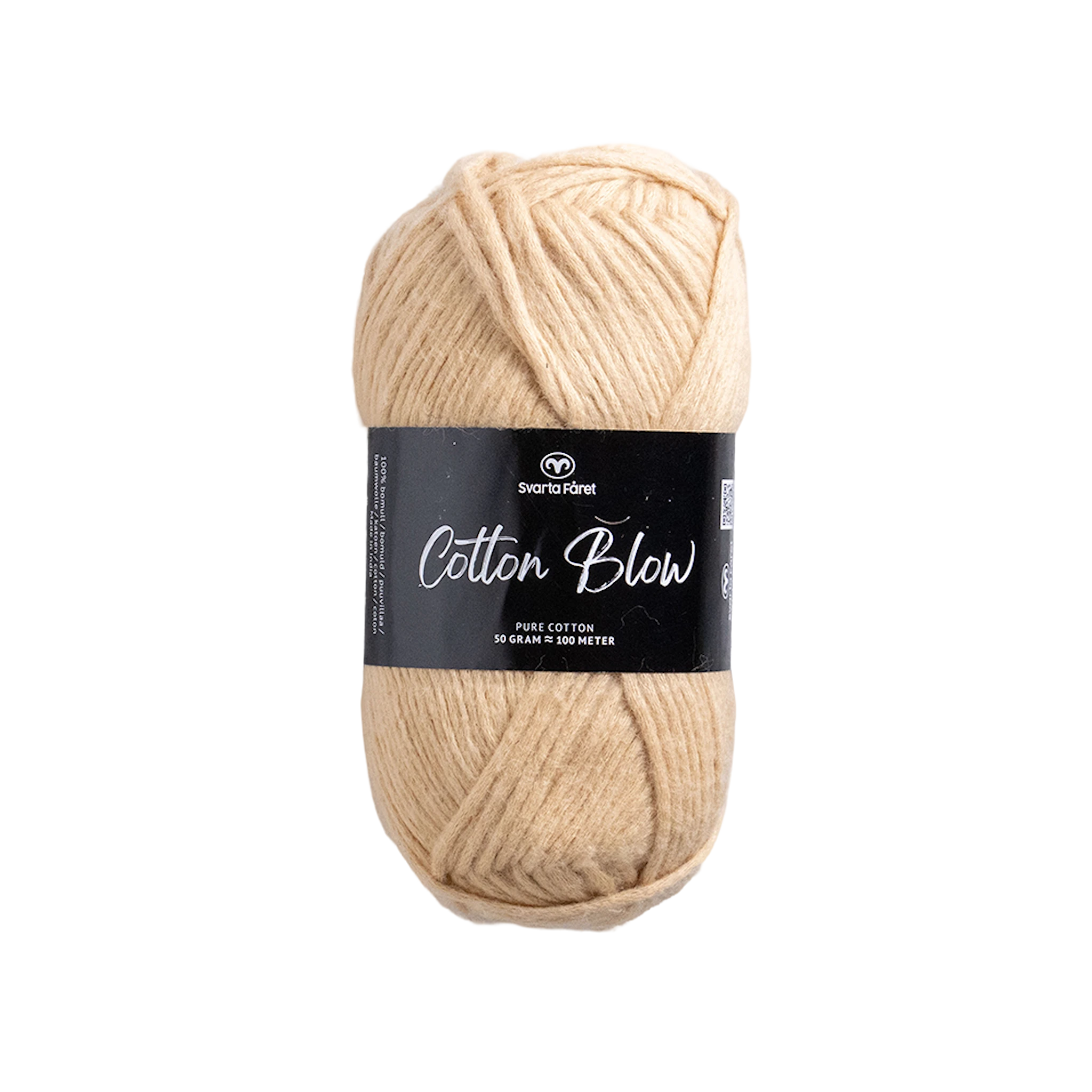 Produktbild för Cotton Blow Bomullsgarn 50 g Daily Grind 005 Svarta Fåret