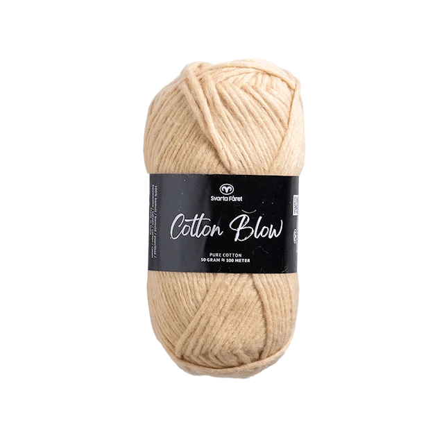Cotton Blow Puuvillalanka 50 g Pitch Black 000 Svarta Fåret