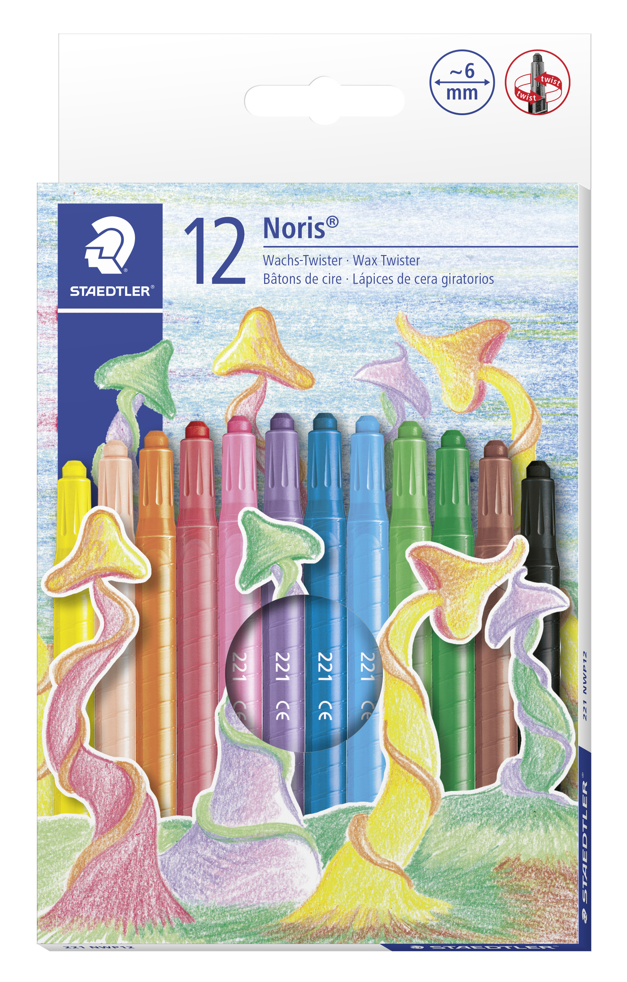 Skruvkritor vax 12-p Noris® Staedtler
