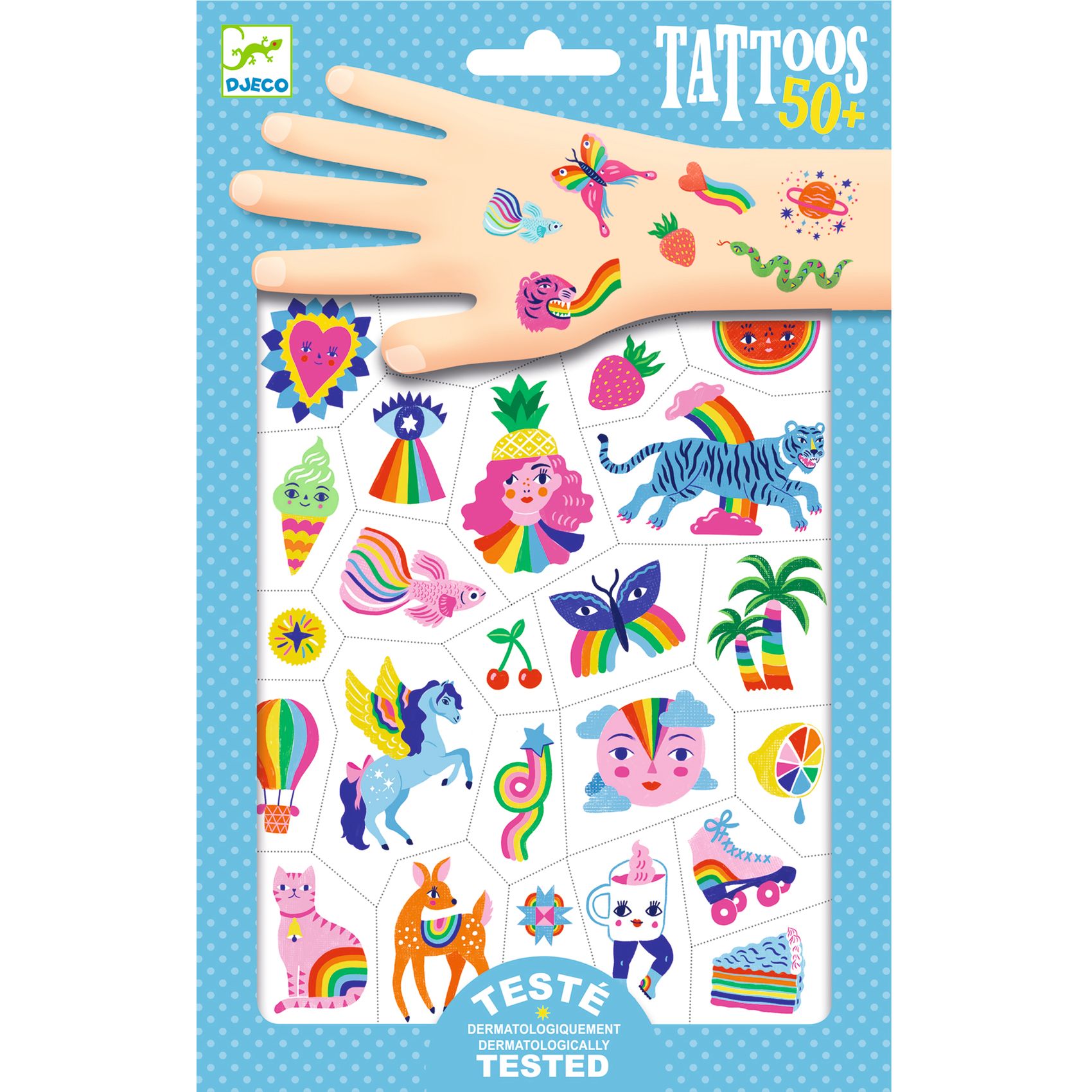 Tetovoinnit Sateenkaari 50-pack Djeco