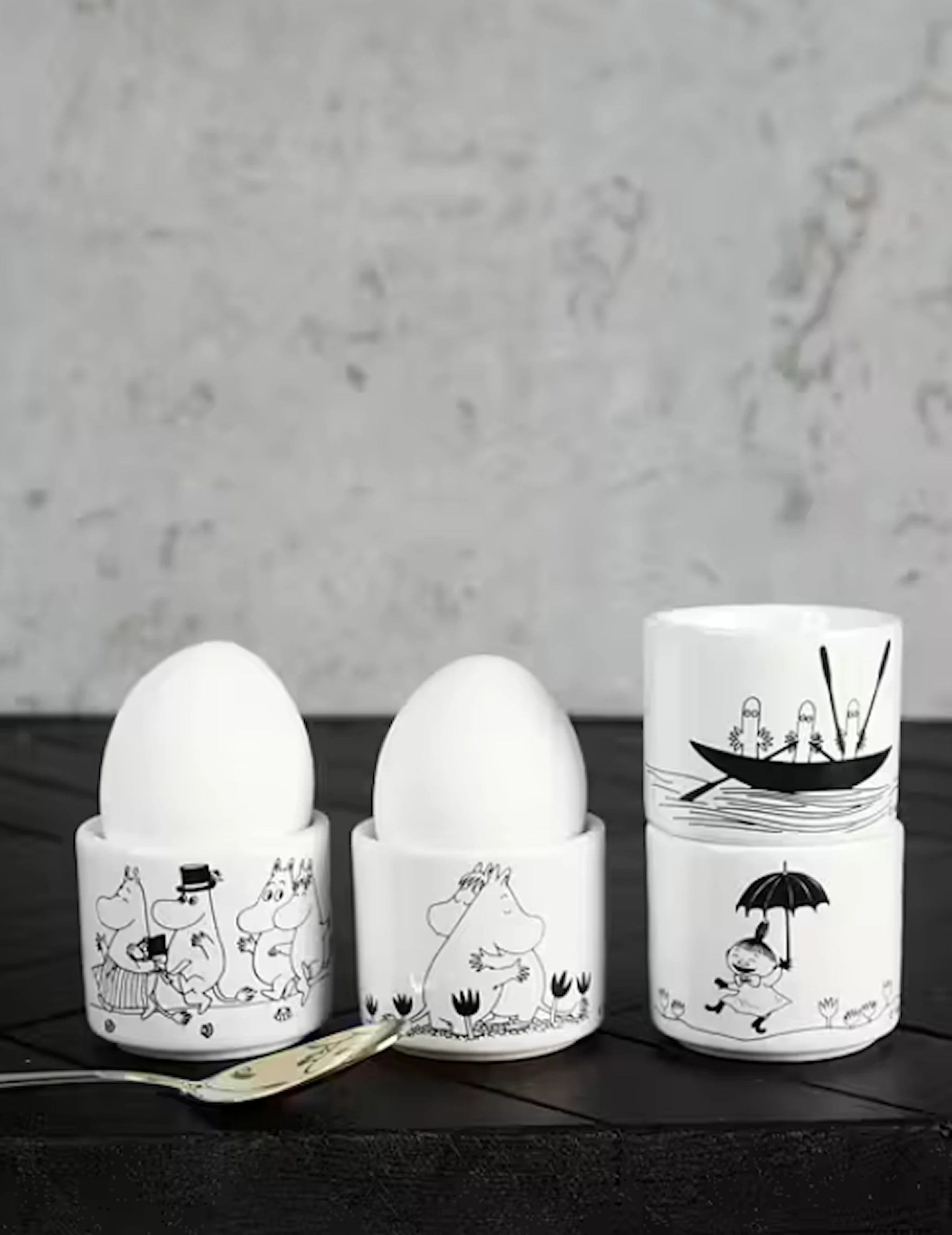 Produktbild för Äggkoppar Mumin 4 st Pluto Design