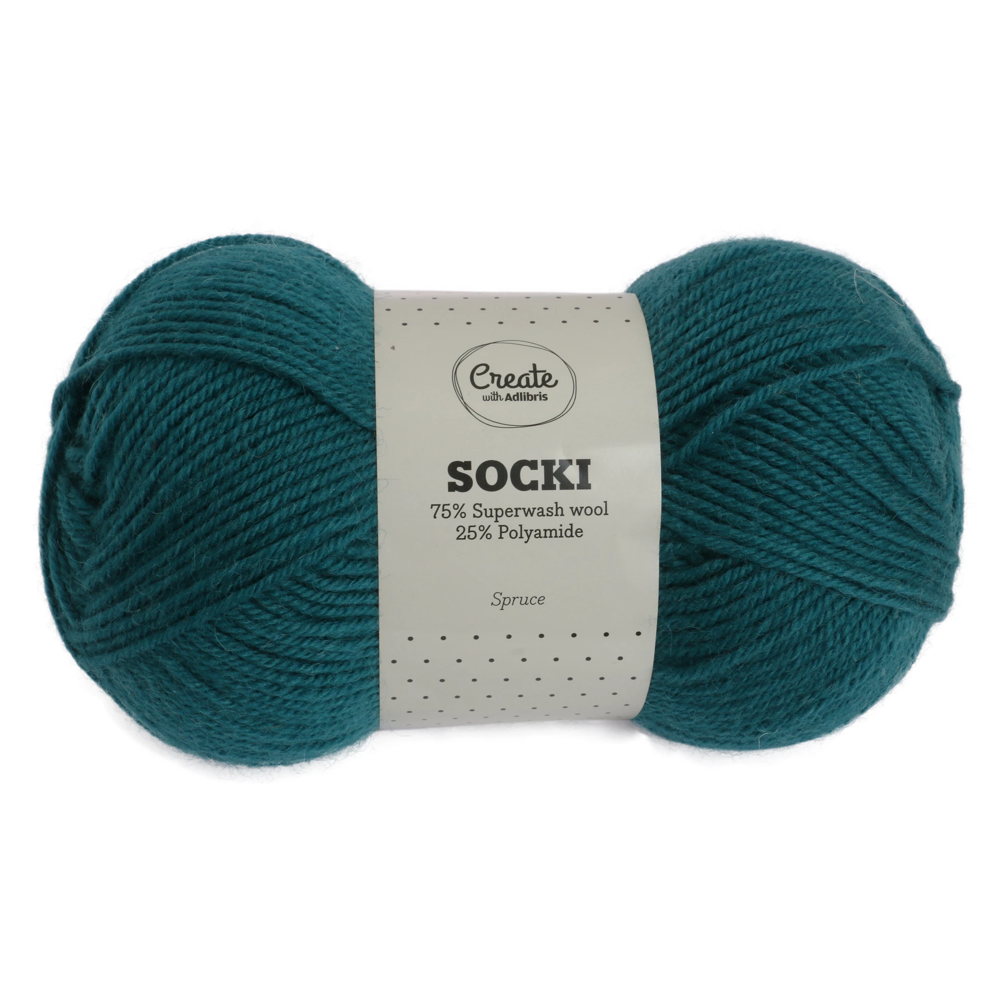 Produktbild för Socki Garn Enfärgat Ullmix 100 g Spruce A140 Adlibris