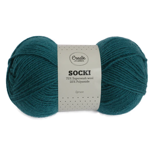Socki Garn Enfärgat Ullmix 100 g Spruce A140 Adlibris