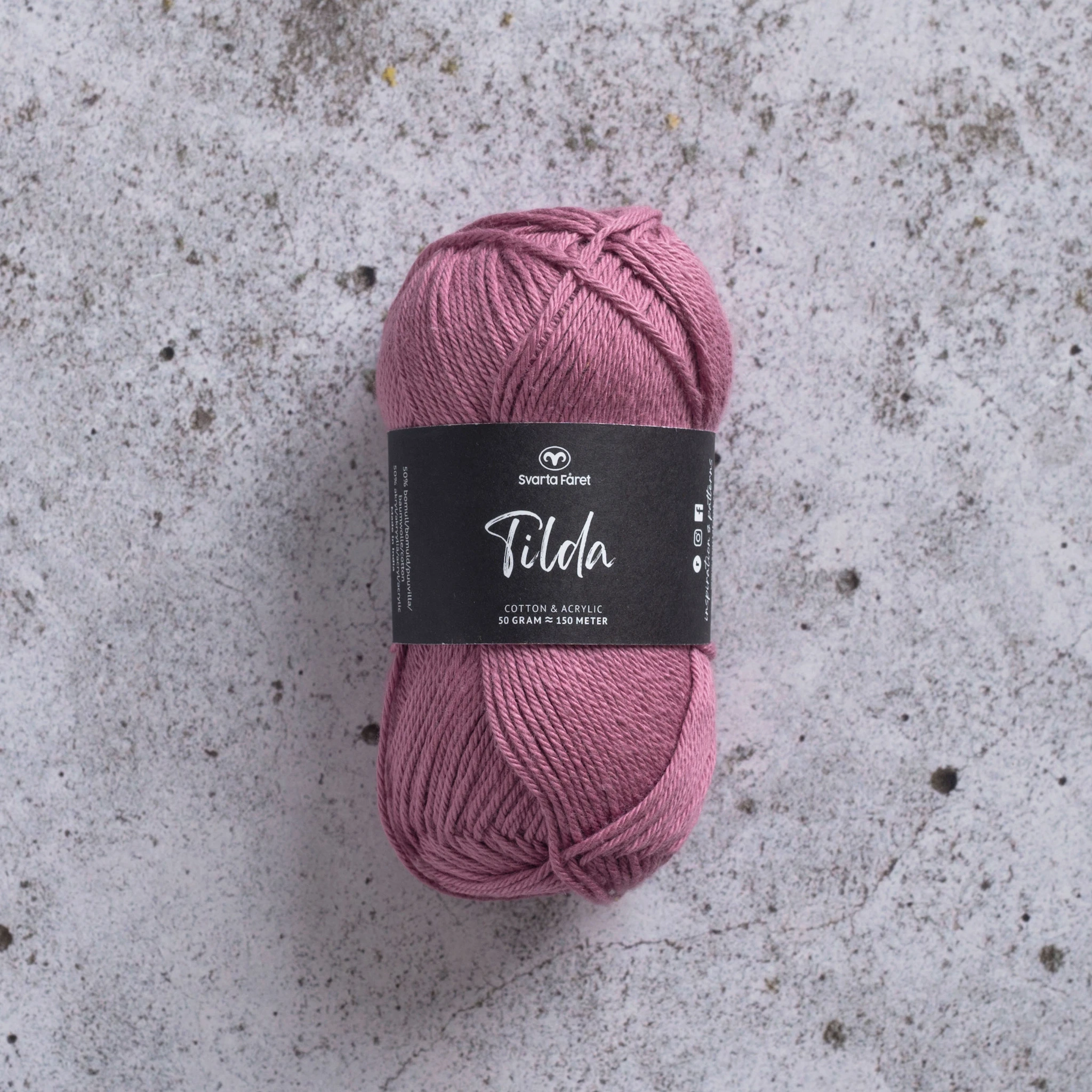 Produktbild för Tilda Garn Bomullsmix 50g Svarta Fåret