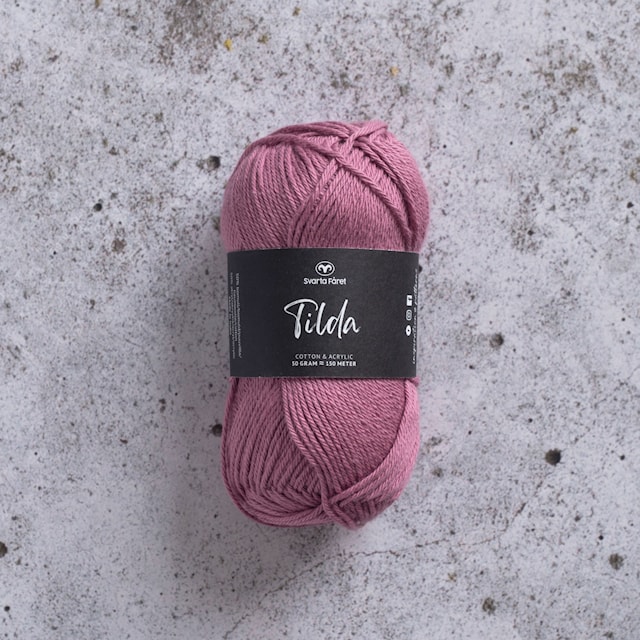 Tilda Lanka Puuvillasekoite 50 g gammalrosa 543 Svarta Fåret