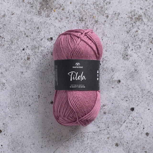 Tilda Lanka Puuvillasekoite 50 g gammalrosa 543 Svarta Fåret