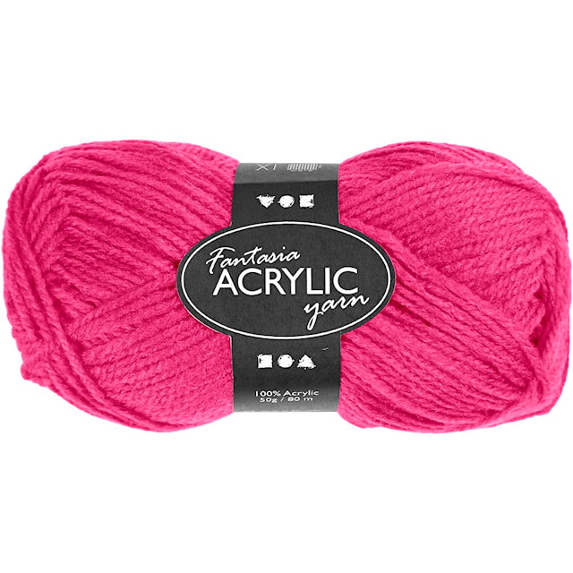 Produktbild 2 för Fantasia Garn Akryl 50g Neonrosa