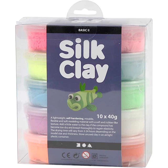 Silk Clay®, Basic 2, värilajitelma, 10x40 g/ 1 pkt