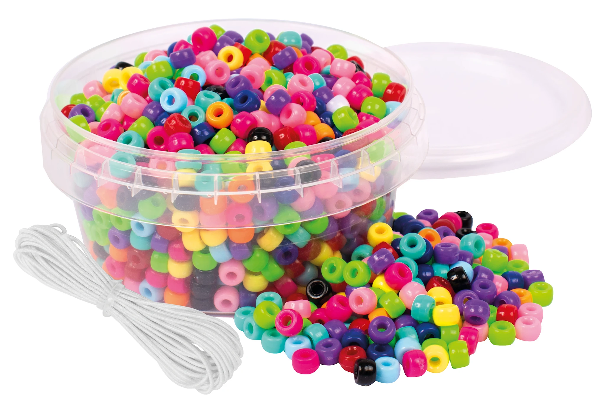 Produktbild för Pärlor I Burk, Små Ponypärlor Ø 6 mm,  850 st Playbox