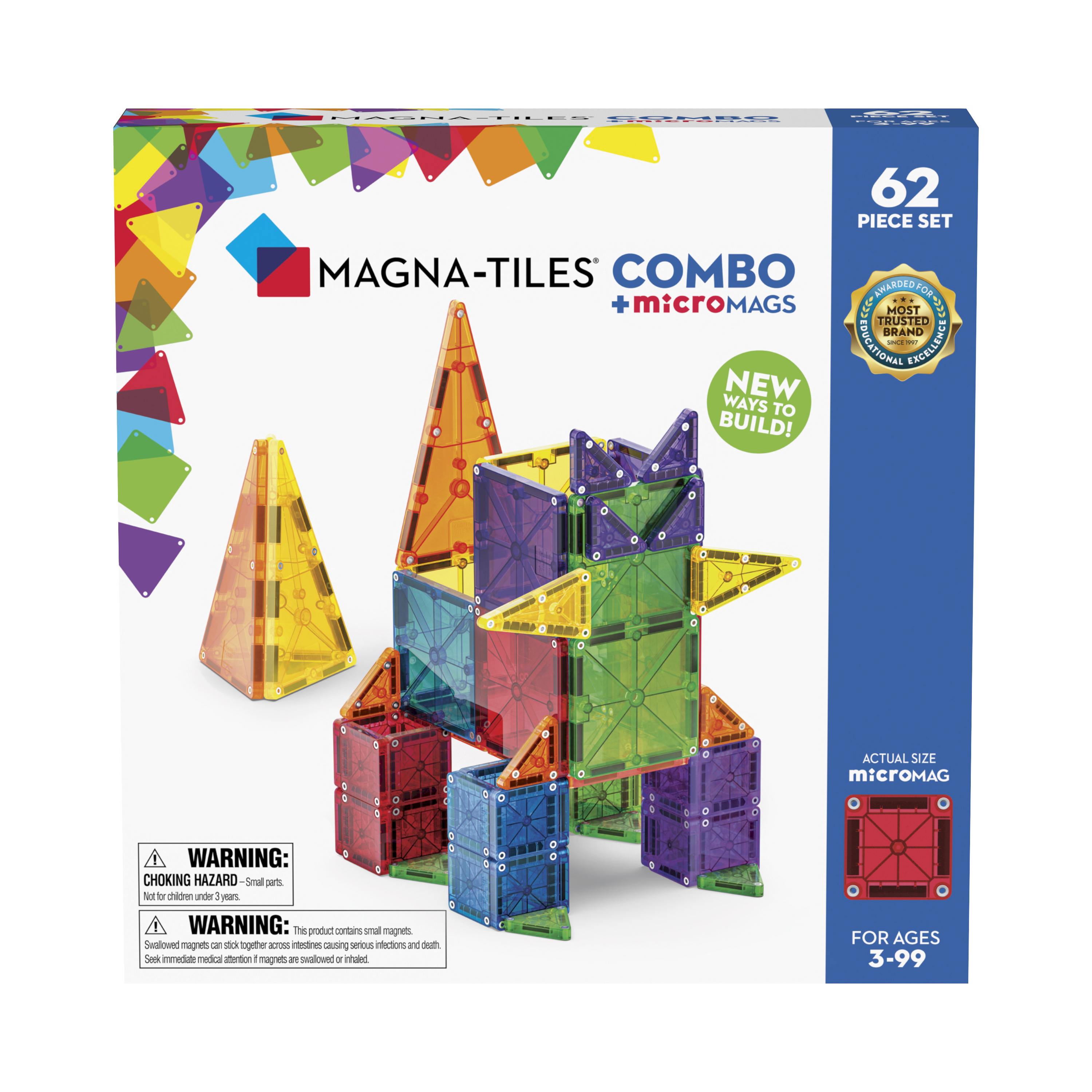 MicroMAGS Combo 62 Bitar Magna-Tiles