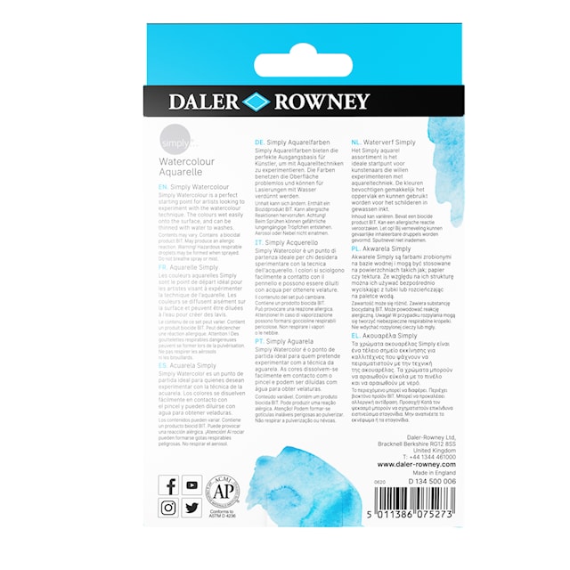 Tuotekuva 3 - Watercolor Paint Basic Colors Set 6x12 ml Daler-Rowney