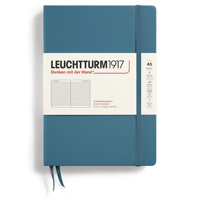 Anteckningsbok A5 Hard Linjerad Stone Blue Leuchtturm1917
