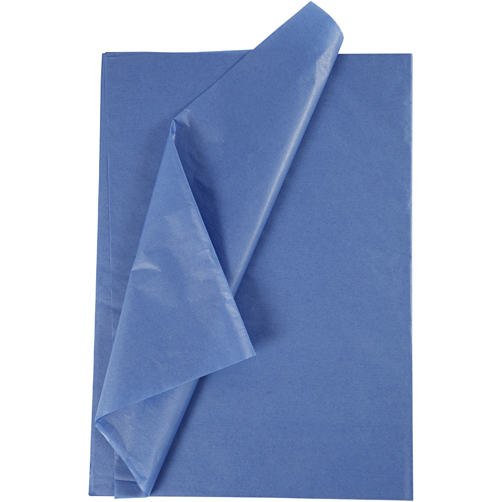 Silkespapper, ark 50x70 cm, 17 g, bl&aring;, 10 ark/ 1 f&ouml;rp.