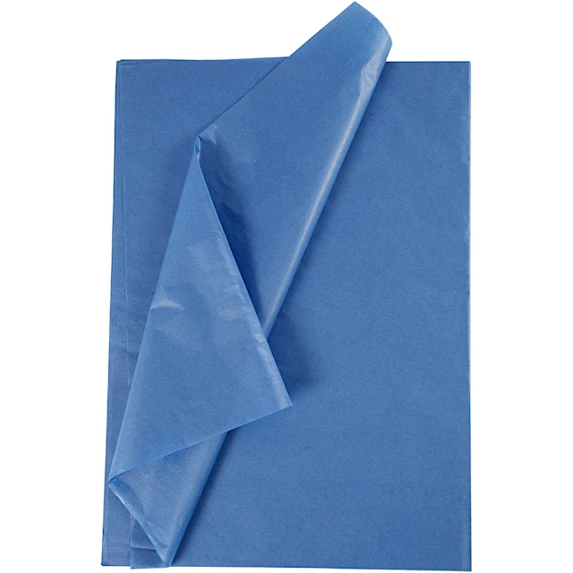 Silkespapper, ark 50x70 cm, 17 g, blå, 10 ark/ 1 förp.