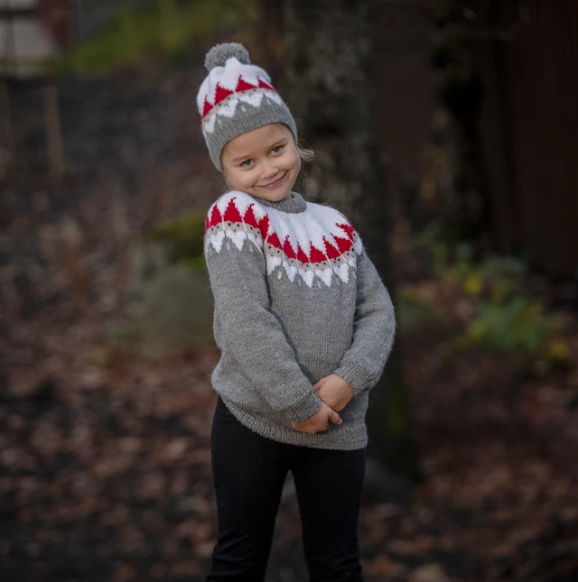 Garnkit Jultröja & Mössa Nisse Barn Alpaca Storm Viking Garn