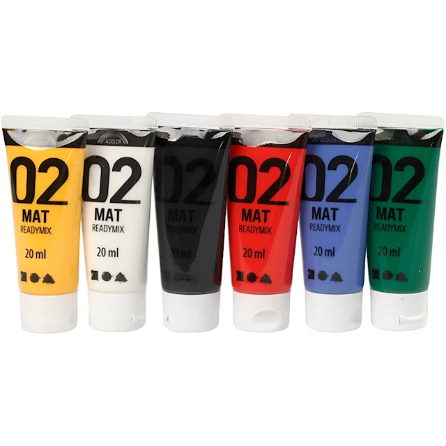 Akryylimaali Matta, perusvärilajitelma, 6x20 ml/ 1 pkt