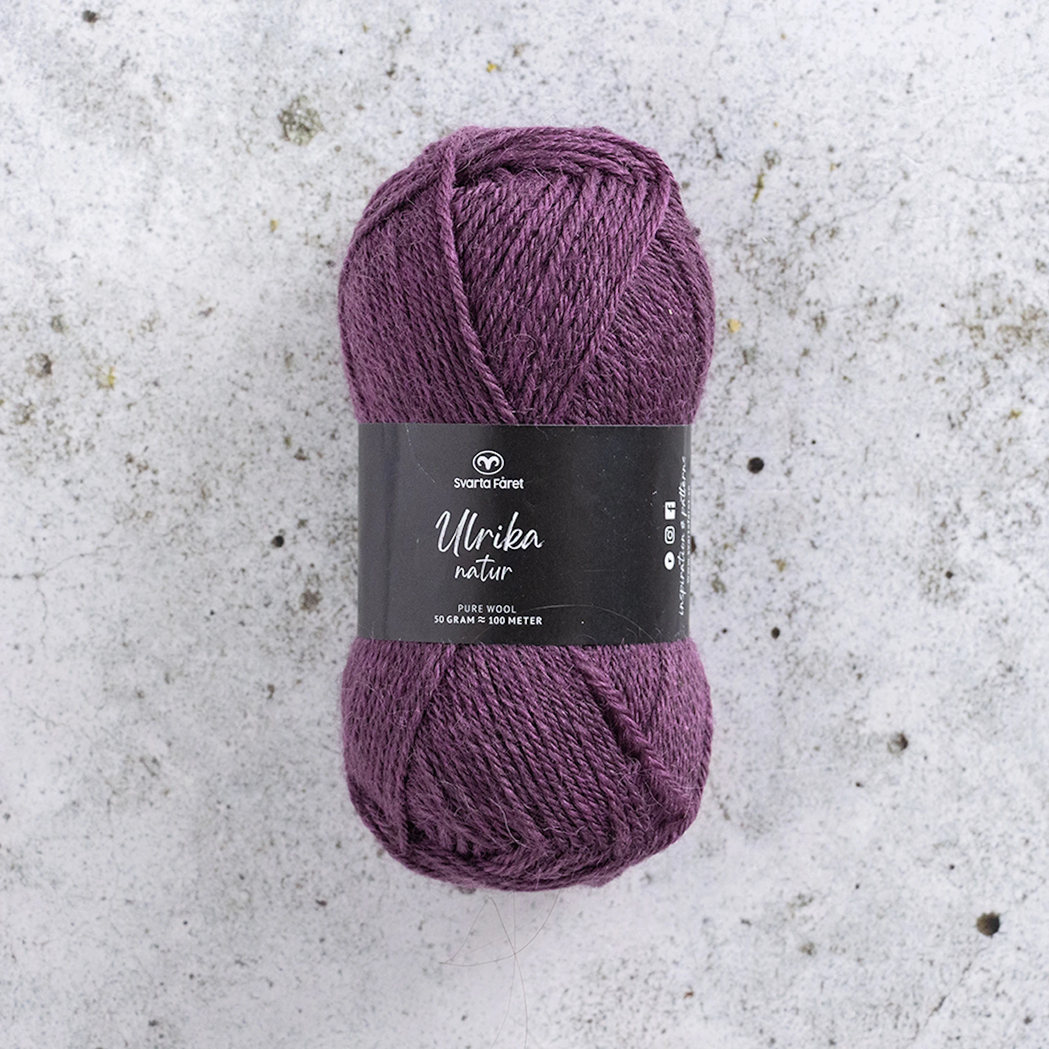 Produktbild för Ulrika Natur Ullgarn 50 g Svarta Fåret