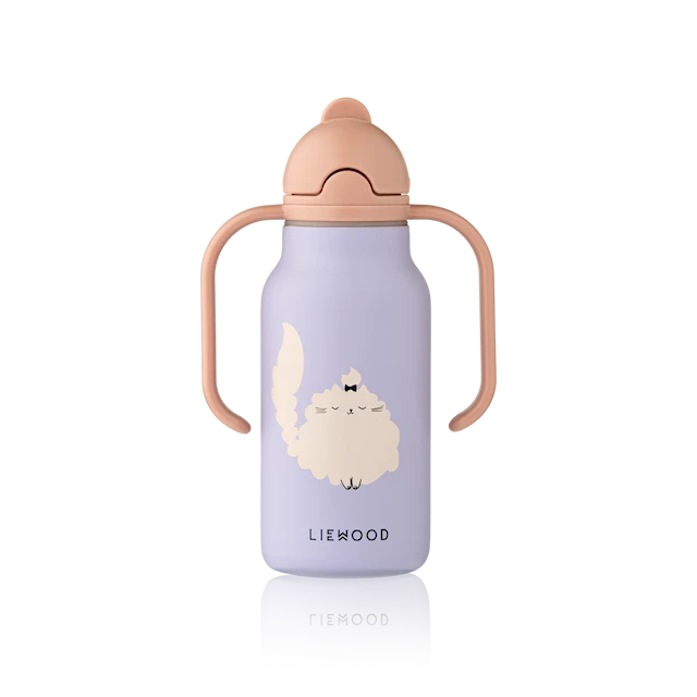 Kimmie-juomapullo 250 ml, kissa/lämmin liila, Liewood