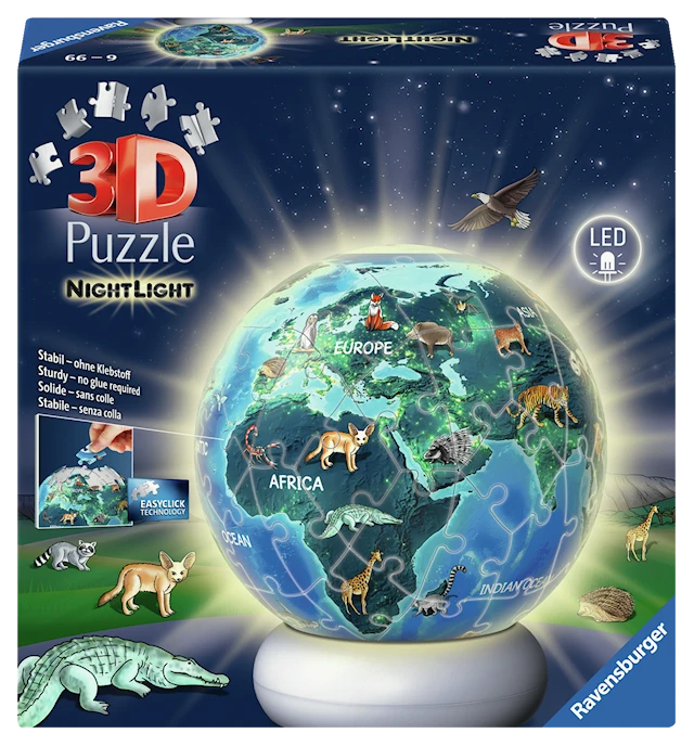 Puzzle-Ball Nightlight The Earth by Night 3D Pussel 72 Bitar Ravensburger