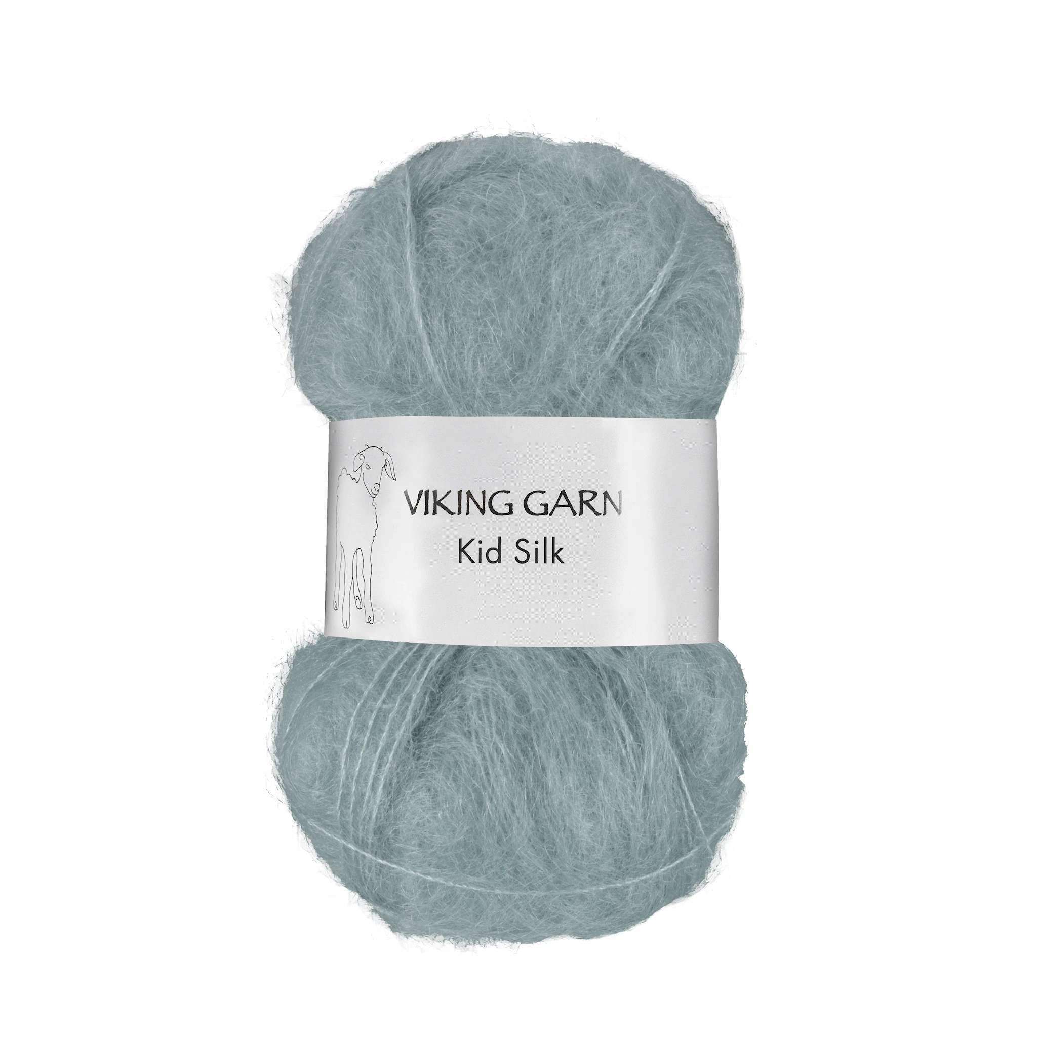 Produktbild för Kid/Silk Garn 25 g Grå Petrol 314 Viking Garn