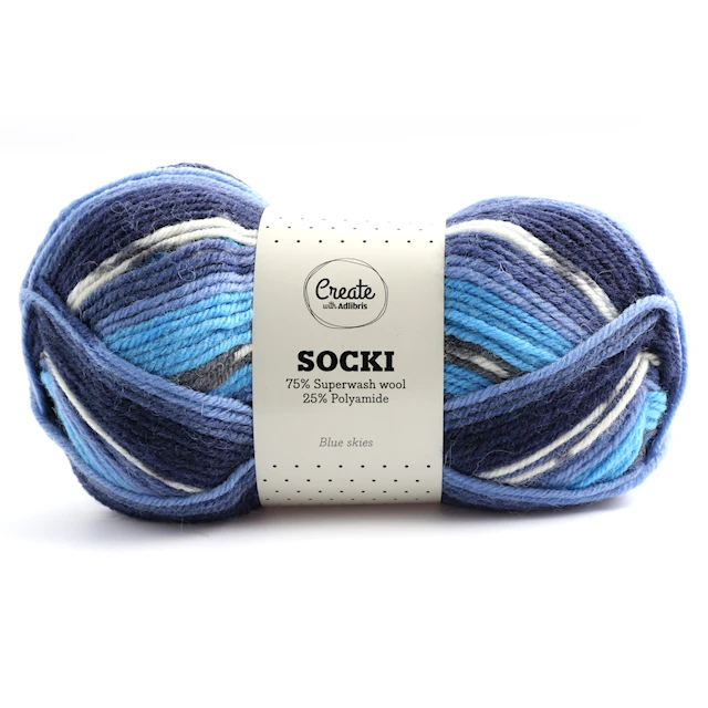 Socki Lanka Villasekoitus 100 g Blue Skies B012 Adlibris