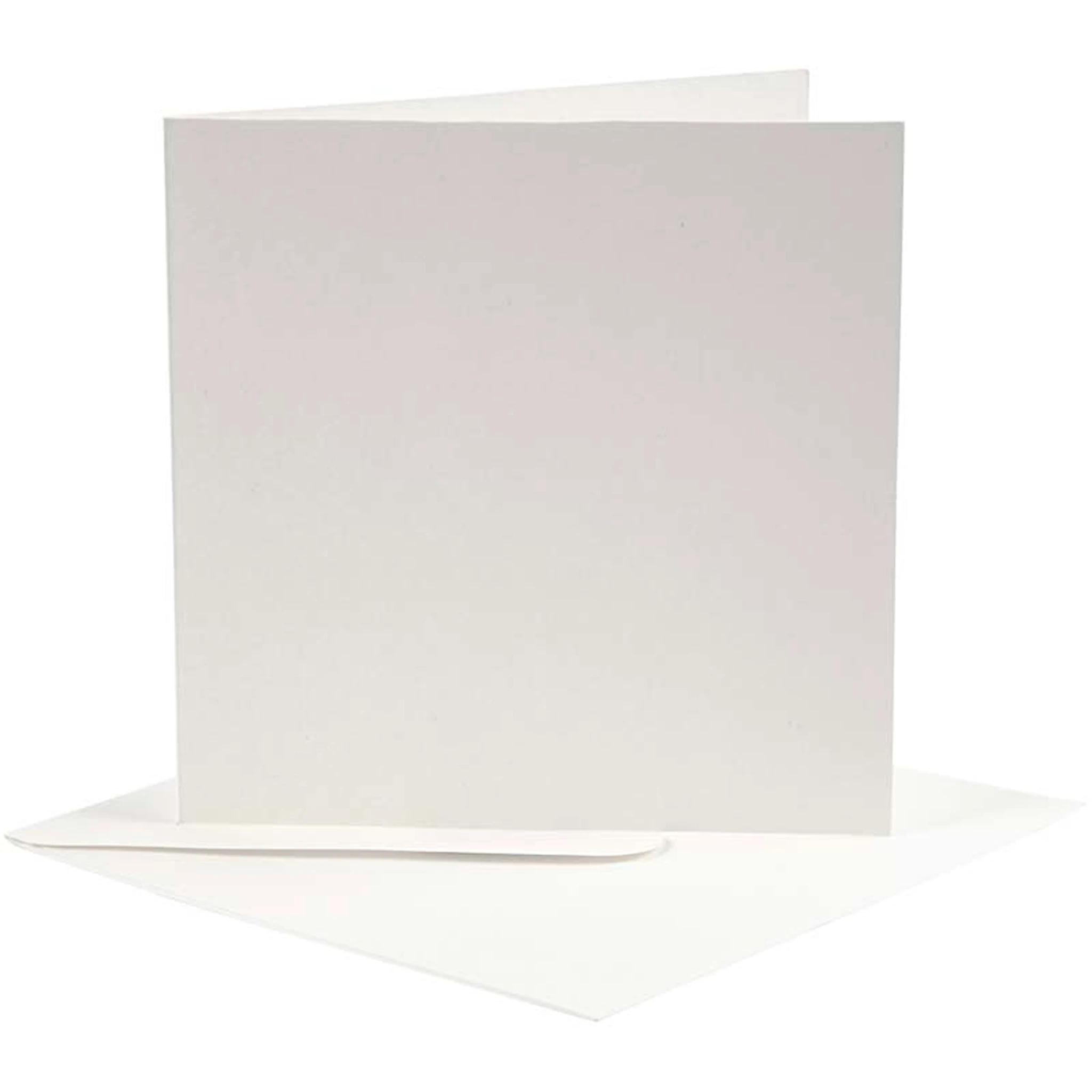 Tuotekuva ille Korttipohjat kirjekuorineen, kortin koko 12,5x12,5 cm, kirjekuoren koko 13,5x13,5 cm, luonnonvalkonen, 10 set/ 1 pkt