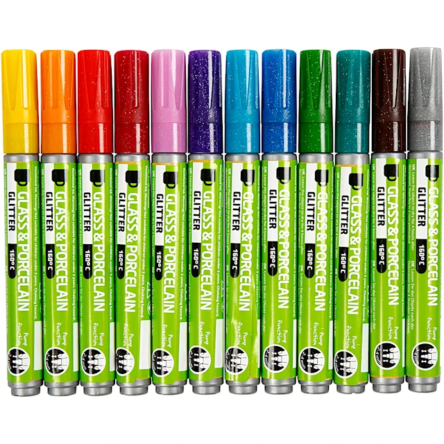 Lasi- ja Posliinitussi, kimalle, paksuus 2-4 mm, läpikuultavat, värilajitelma, 12 kpl/ 1 pkt