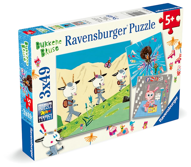 Tuotekuva 2 - Palapelit Bukkene Bruse 3x49 palaa, Ravensburger
