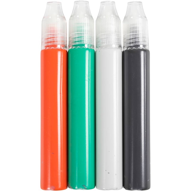 Tuotekuva 7 - Kynttiläkynät, musta, vihreä, vaaleanharmaa, punainen, 4x30 ml/ 1 pkt
