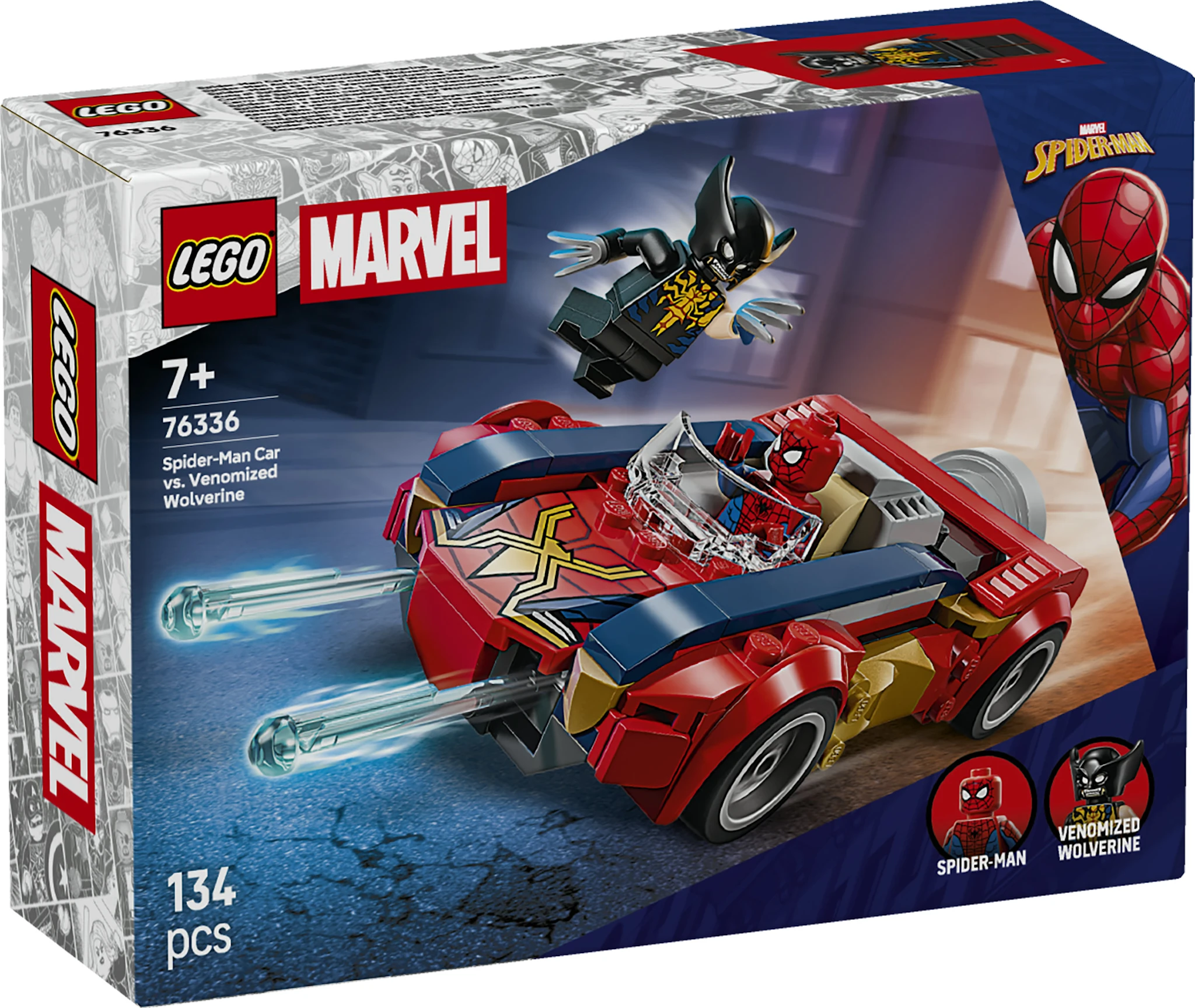 Tuotekuva ille Spider-Manin auto vastaan Venomiksi muuttunut Wolverine LEGO® Super Heroes (76336)