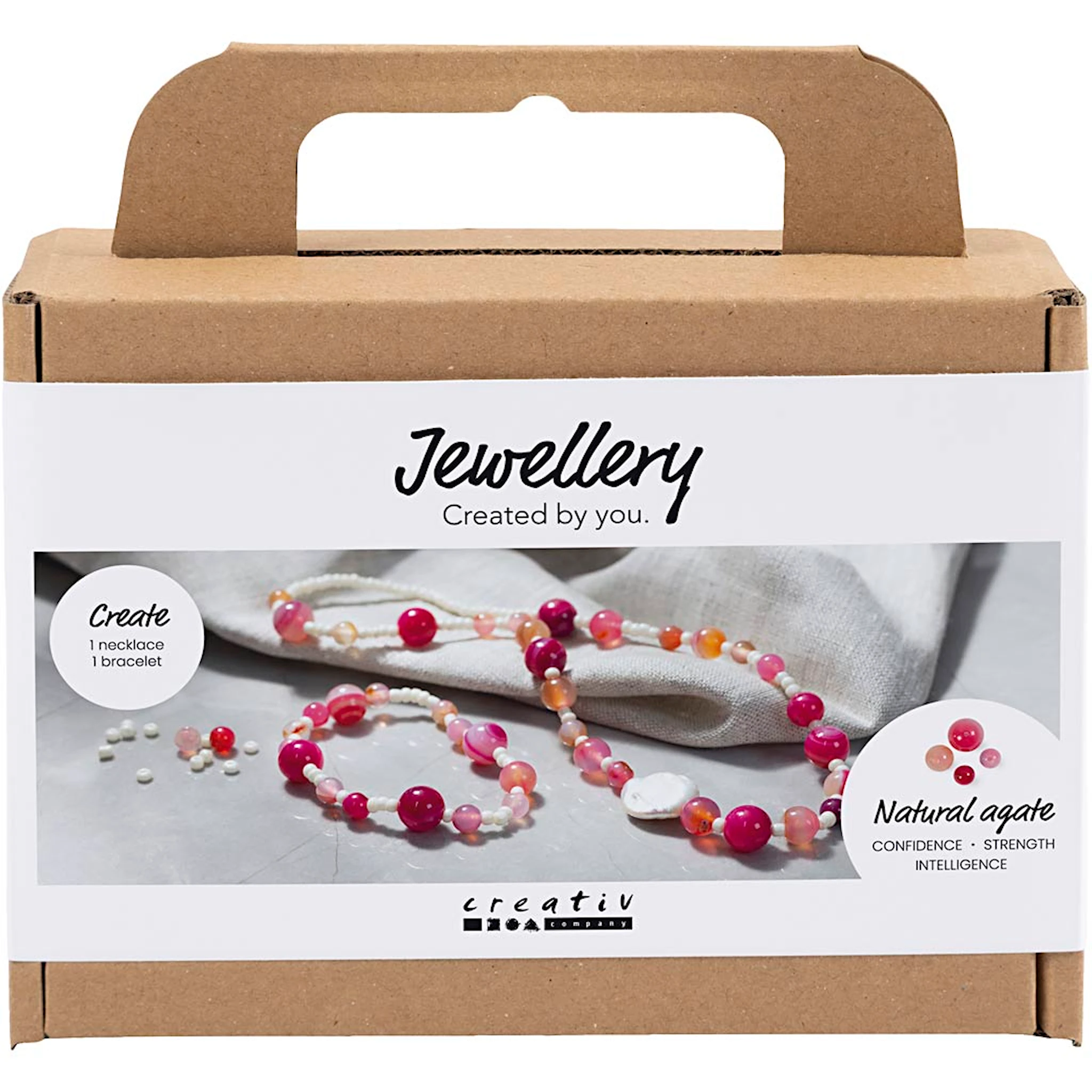 Produktbilde for Mini DIY Kit Smykker, Halskjede og armbånd, pink, 1 pk.