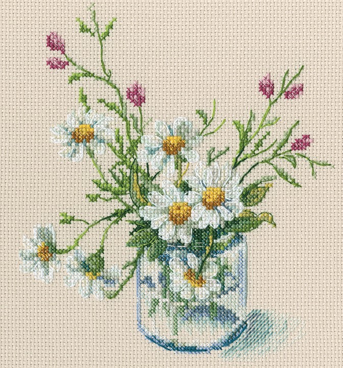 Broderikit sommar bukett 15,5x17,5 cm RTO