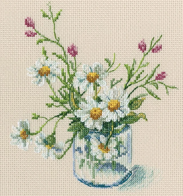 Kirjontapaketti kesäkimppu 15,5x17,5 cm RTO