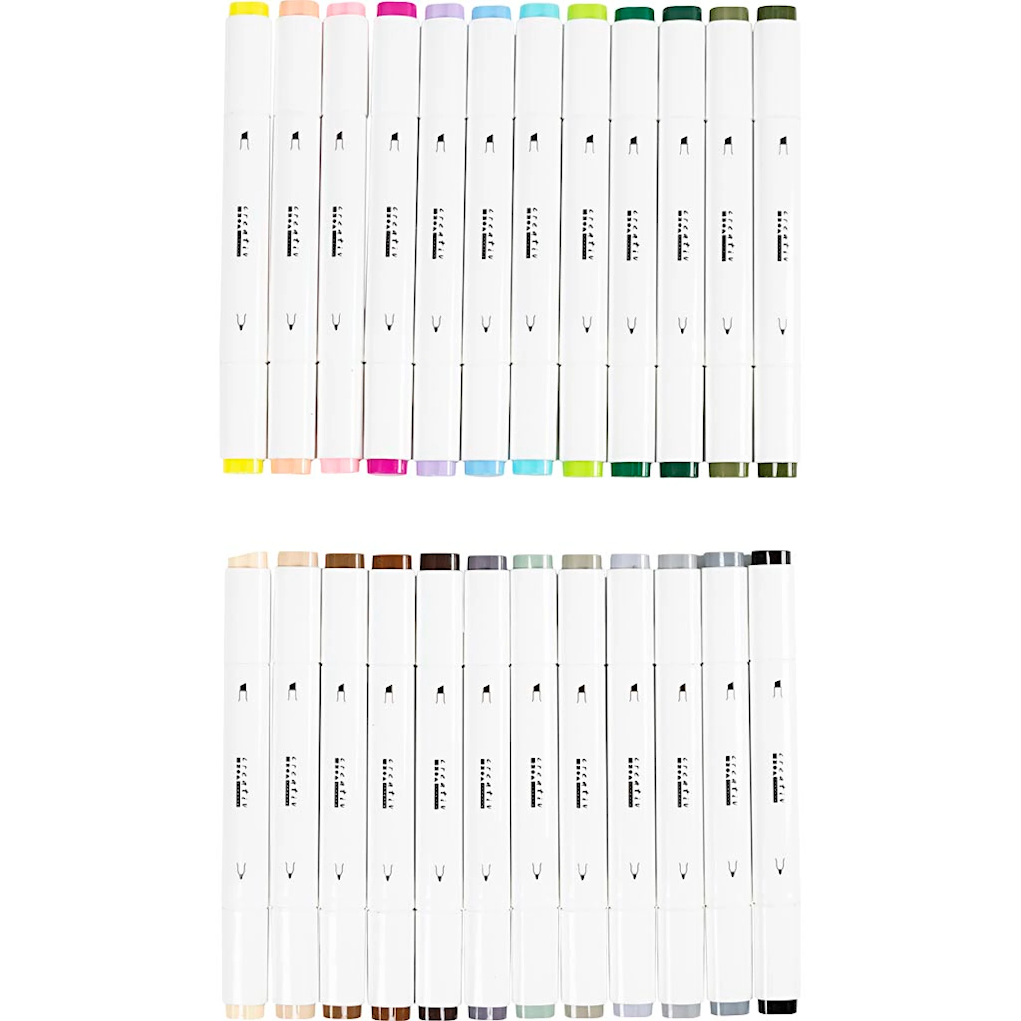 Produktbild för Illustrations Markers Dubbelsidiga Pastell Standardfärger 24-pack Creativ Company
