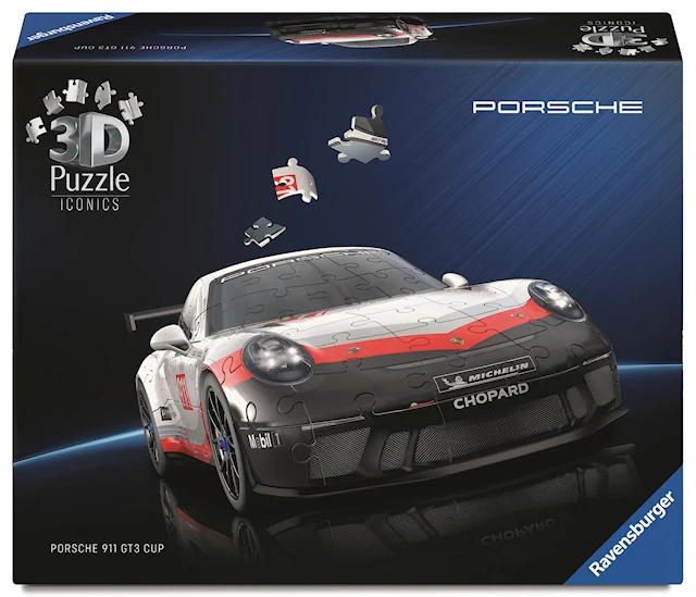 Iconics Porsche 911 GT3 Cup 3D-Pussel 108 Bitar, Ravensburger