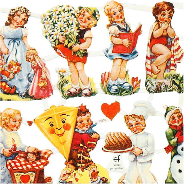 Produktbilde 3 for Glansbilder, nostalgiske barn, ark 16,5x23,5 cm, 2 ark/ 1 pk.