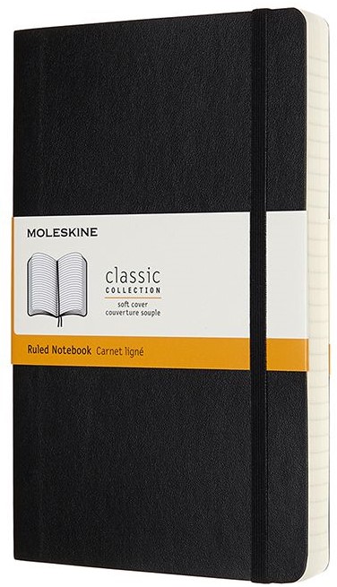 Anteckningsbok Classic Soft Expanded Moleskine Linjerad Large Black